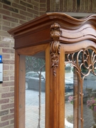 Louis 15 style one door display cabinet vitrine in carved walnut, Austria 1900