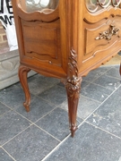 Louis 15 style one door display cabinet vitrine in carved walnut, Austria 1900