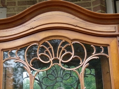 Louis 15 style one door display cabinet vitrine in carved walnut, Austria 1900