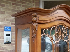 Louis 15 style one door display cabinet vitrine in carved walnut, Austria 1900