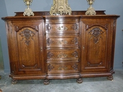 Louis 15 style Side board in carved oak, Belgium,Liége 1920