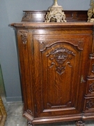 Louis 15 style Side board in carved oak, Belgium,Liége 1920