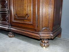 Louis 15 style Side board in carved oak, Belgium,Liége 1920