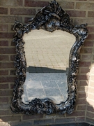 Louis 15 style Silvered roccoco mirror in wood and plaster, France 1870