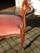 Louis 15 style small Bench in carved walnut, France 1890