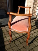 Louis 15 style small Bench in carved walnut, France 1890