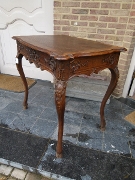 Louis 15 style Small Liége table in carved oak, Belgium 1900