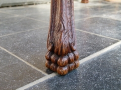 Louis 15 style Table in carved oak, Belgium,Liége 1900