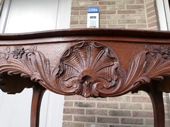 Louis 15 style Table in carved oak, Belgium,Liége 1900