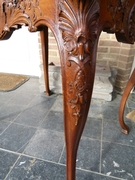 Louis 15 style Table in carved oak, Belgium,Liége 1900