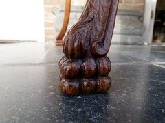 Louis 15 style Table in carved oak, Belgium,Liége 1900