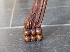 Louis 15 style Table in carved oak, Belgium,Liége 1900