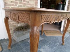 Louis 15 style Table in carved oak, Belgium 1900