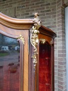 Louis 15 style Unusual cabinet with vernis matin paintings in walnut, Austria 1880