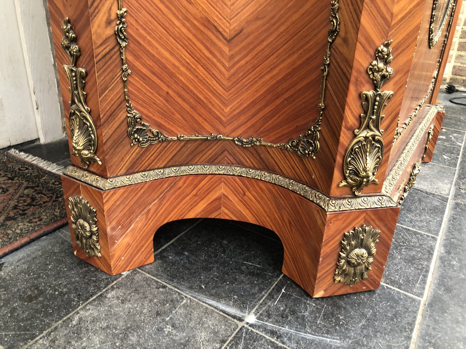 Louis 16 Cabinet with marquetry and porcelain plates