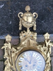 Louis 16 style Cartel wall clock in gilded bronze, France 1880