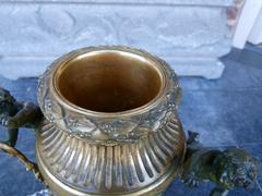 Louis 16 style Centerpiece whit putto,s signed by Provost in gilded and patinated bronze whit crystal, France 1880