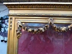 Louis 16 style Display cabinet/ vitrine in gilded wood, Italy 1890