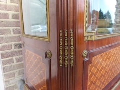 Louis 16 style Display cabinet vitrine stamped in the lock in satinwood and gilded bronzes, France 1880