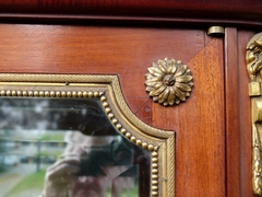 Louis 16 style Display cabinet vitrine stamped in the lock in satinwood and gilded bronzes, France 1880