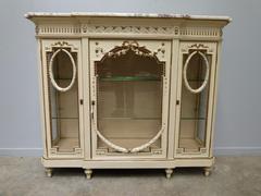 Louis 16 style Displaycabinet in painted wood, France 1880