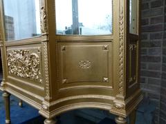 Louis 16 style Displaycabinet vitrine in gilded wood, France 1890