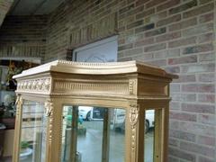 Louis 16 style Displaycabinet vitrine in gilded wood, France 1890