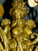 Louis 16 style Gilded bronze lamp with putto,s in gilded bronze, France 1880