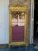 Louis 16 style Gilded display vitrine cabinet in gilded wood, France 1890