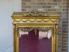 Louis 16 style Gilded display vitrine cabinet in gilded wood, France 1890