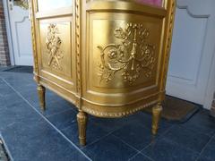 Louis 16 style Gilded displaycabinet vitrine in gilded wood, France 1890