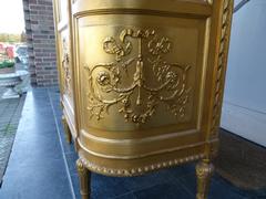 Louis 16 style Gilded displaycabinet vitrine in gilded wood, France 1890