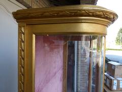 Louis 16 style Gilded displaycabinet vitrine in gilded wood, France 1890