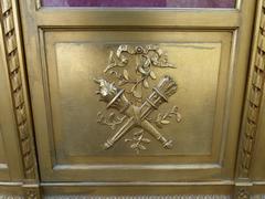 Louis 16 style Gilded displaycabinet vitrine in gilded wood, France 1890