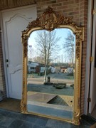 Louis 16 style Gilded mirror in wood and plaster, France 1880