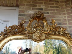 Louis 16 style Gilded mirror in wood and plaster, France 1880