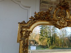 Louis 16 style Gilded mirror in wood and plaster, France 1880