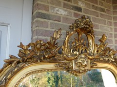 Louis 16 style Gilded mirror in wood and plaster, France 1880