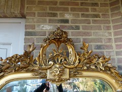 Louis 16 style Gilded mirror in wood and plaster, France 1880