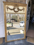 Louis 16 style Gilded mirror in wood and plaster, France 1880