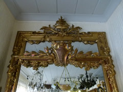 Louis 16 style Mirror in gilded wood and plaster, France 1880