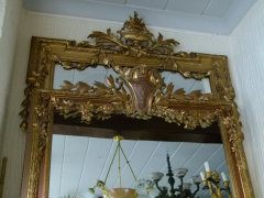 Louis 16 style Mirror in gilded wood and plaster, France 1880