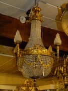 Louis 16 style Lamp in gilded bronze and crystal, France 1880