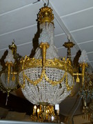 Louis 16 style Lamp in gilded bronze and crystal, France 1880