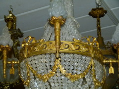 Louis 16 style Lamp in gilded bronze and crystal, France 1880