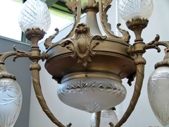 Louis 16 style Lamp in bronze and glass, France 1920