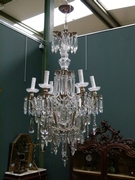 Louis 16 style Lamp in silverplated bronze and crystal, France 1930