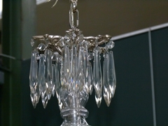 Louis 16 style Lamp in silverplated bronze and crystal, France 1930