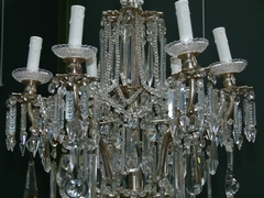 Louis 16 style Lamp in silverplated bronze and crystal, France 1930