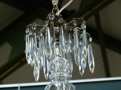 Louis 16 style Lamp in silverplated bronze and crystal, France 1930